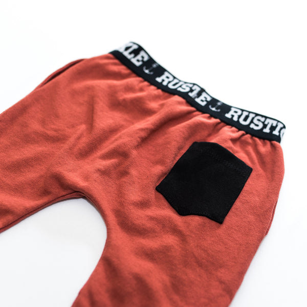Toddler - Rust Drop-Crotch Street Joggers
