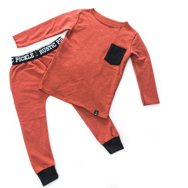 Toddler - Rust Drop-Crotch Street Joggers